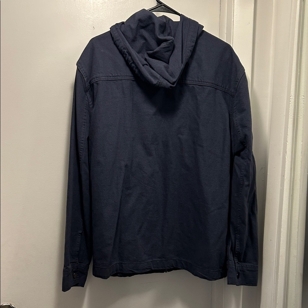 Men's Navy Hooded Jacket - Picture 4 of 9